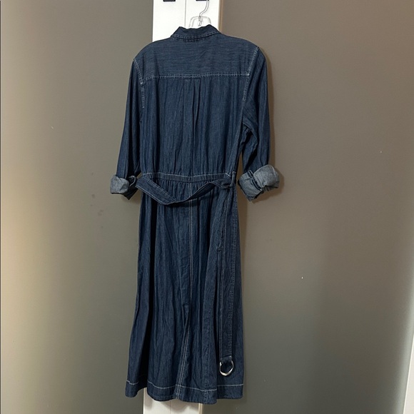 Navy Denim Long Sleeve Denim Dress - Picture 4 of 8